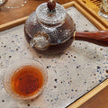 Théiere en verre martelée avec anse en bois | 250ml