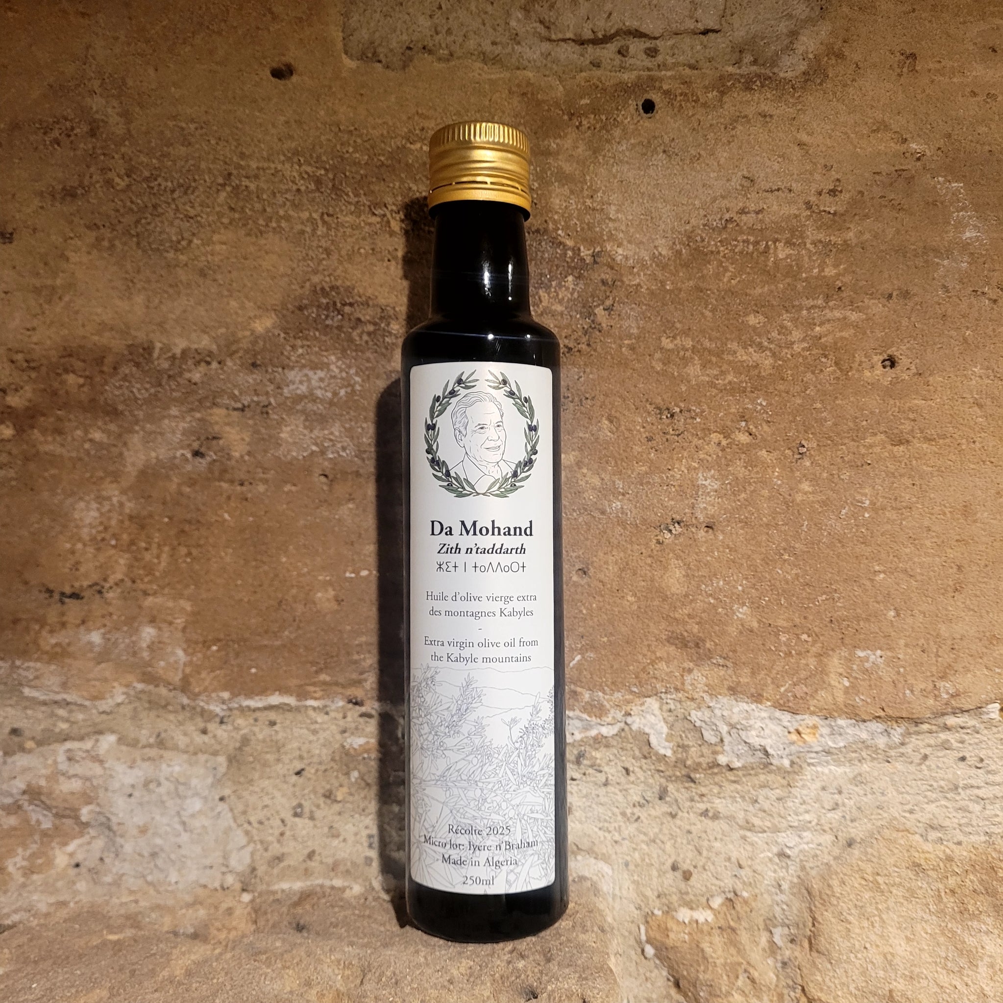Da Mohand, Iyere n'Braham, Huile d'olive vierge extra, bouteille de 250ml, Made in Algeria, Récolte Novembre 2025