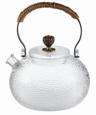 Théière en verre martelé